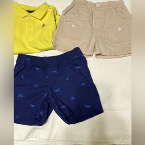 Boys size 2T bundle of shorts and a yellow polo.